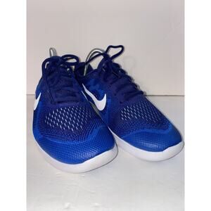 Nike Free Blue White Swoosh Lime Green Accent Sz 7 Youth Sneakers